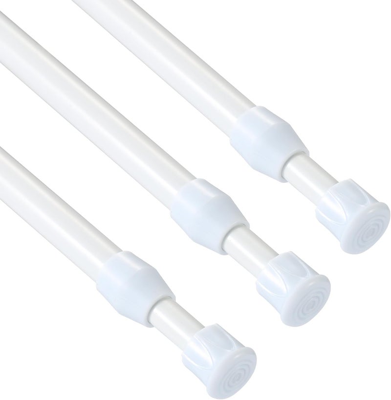 OEH 3 Pcs Tension Rod, Tension Curtain Rod, No Drilling Tension Rods for Windows 28 to 48 inch, Rustproof Spring Rod, Spring Tension Curtain Rod for Doors, Windows, Wardrobe (28-48 inch) - Image 1